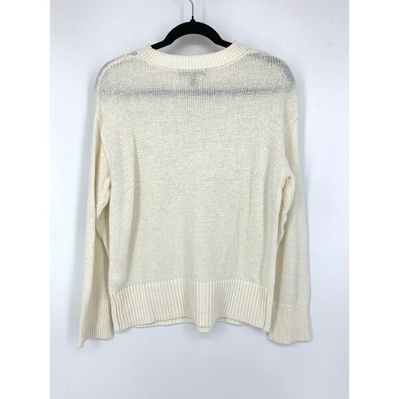 Banana Republic Sweater Women's Size Small Crew Neck Cotton Blend Cream - Picture 6 of 6